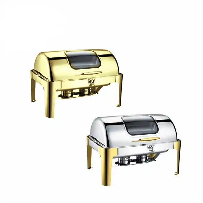 New Stype All Size Stainless Steel Rectangle Food Warmer Buffet Set Gold Chafing Dish For Kitchen