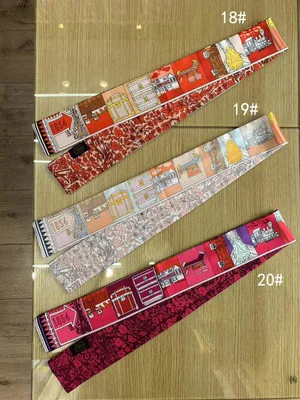
Long narrow fashion silk scarf wild spring and autumn temperament thin square scarf floating neck scarf 