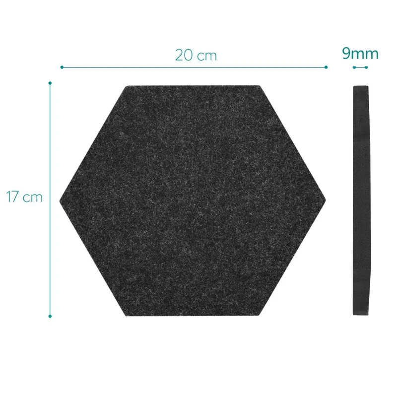 
Wall Decor Decorative Notice Board Hexagon Bulletin Cork Tiles Felt Pin Board 