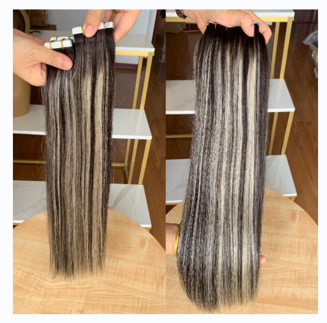 wholesale tape in human hair extensions full cuticle 100 indian virgin remy human hair tape ins extensions