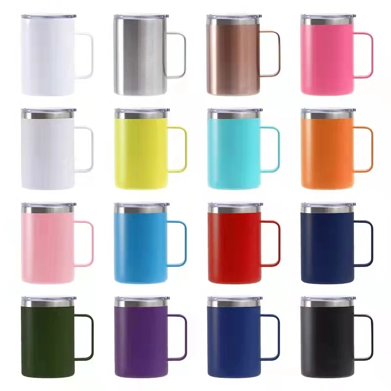 12 oz sublimation straight  stainless wine tumbler custom logo coffee mugs wholesale steel cup with lid