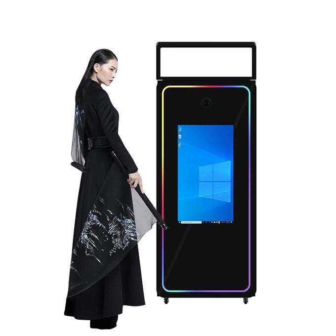 2023 magic mirror photo booth touch screen 70inch with printer and camera flash