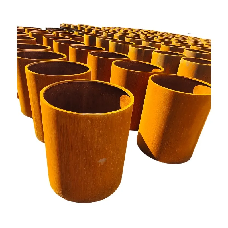 Factory price planter corten steel garden street furniture flower planter rust large planter pot