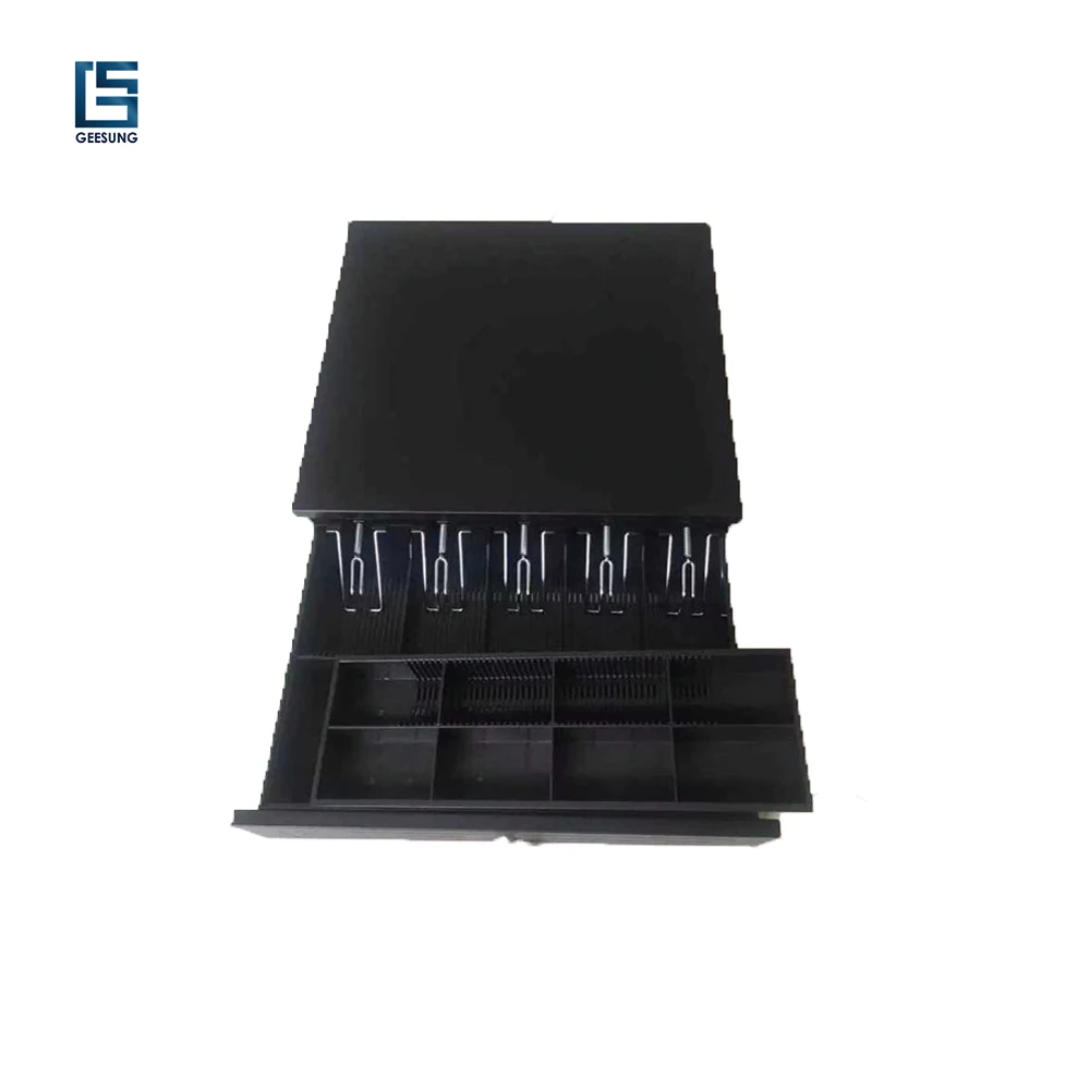Wholesale Supermarket mini Black 410mm wide 12v lockable Cash Box Drawer for cashier machine