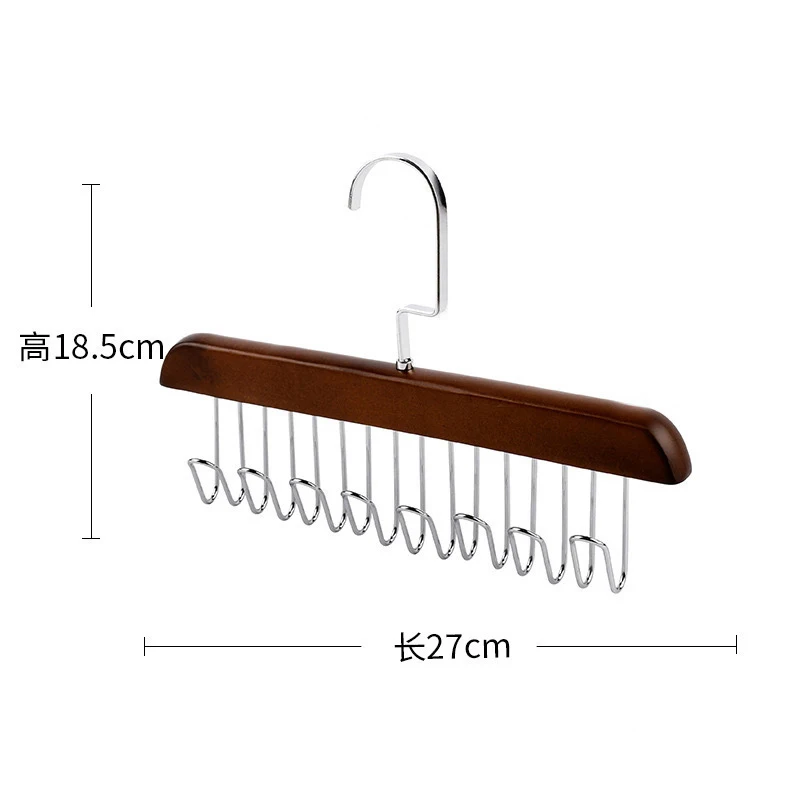Multi-functional Space Saving Wooden Clothes Hangers Hook For Home Tie Clothes Hang Dormitory Belt