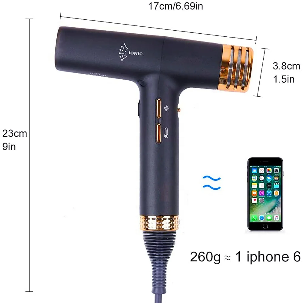 Intelligent Powerful HairDryer 1800W Rpm 110000 Brushless Motor High Speed BLDC Har Dryer with Diffuser