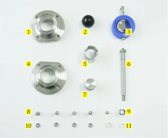 Aohoy 304 316 Stainless steel food grade tc ferrule end type manual tri clover clamp sanitary butterfly valve