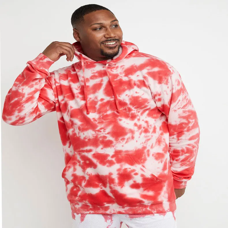 100% Cotton Pink Blue Orange Color Mix Oversized Tie Dyed Plain Hoodies Unisex Women Men