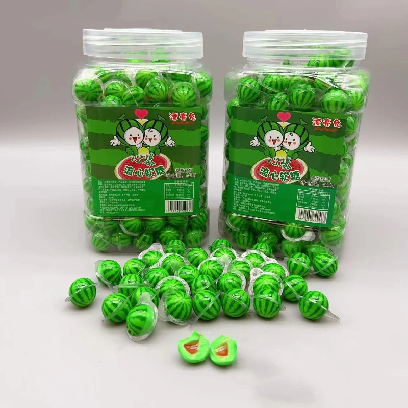 hot sale halal mix fruit watermelon shape  2g mini gummy soft candy with jelly jam  candy manufacturer