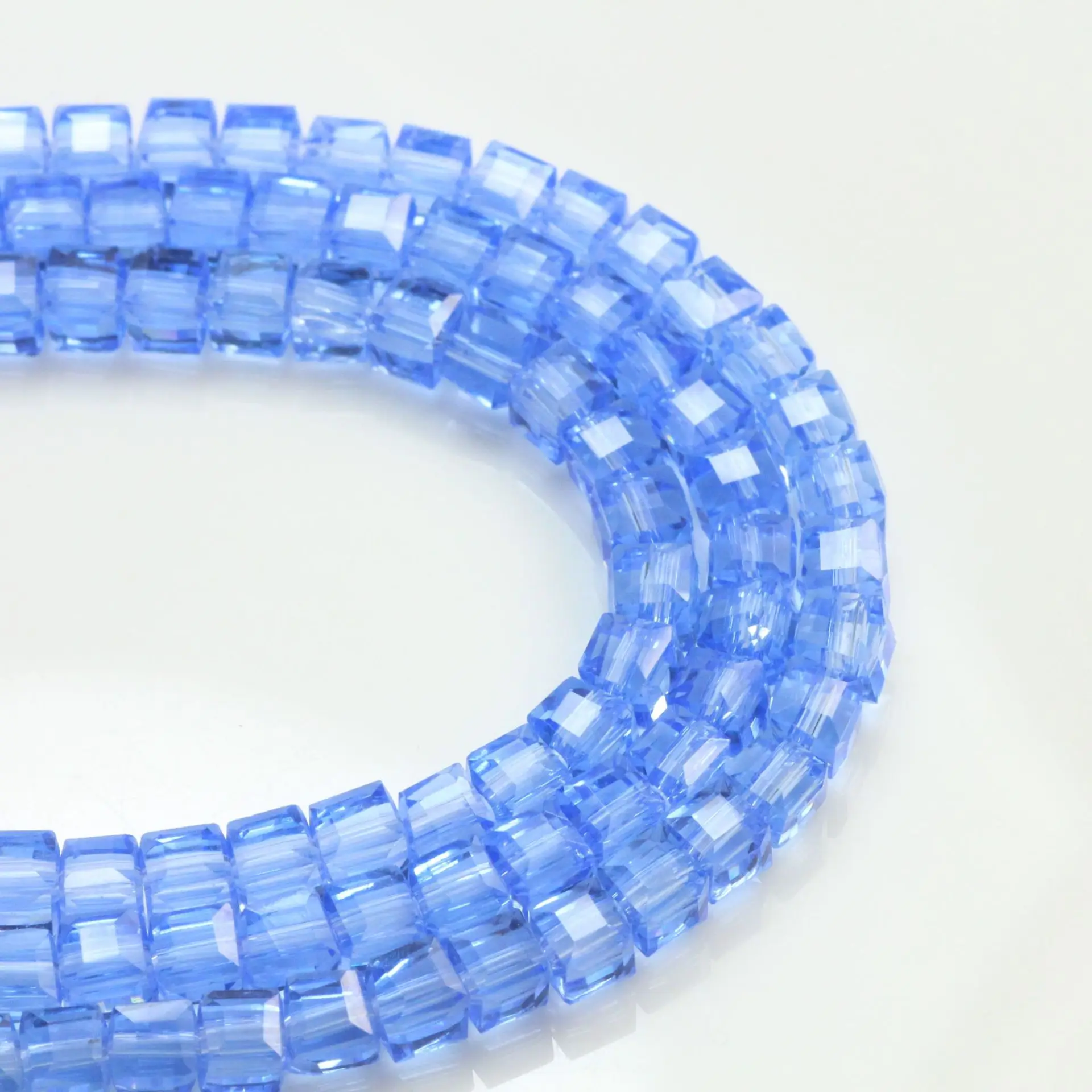 4mm 6mm square shaped glass beads wholesale transparent colorful crystal beads for bracelet making