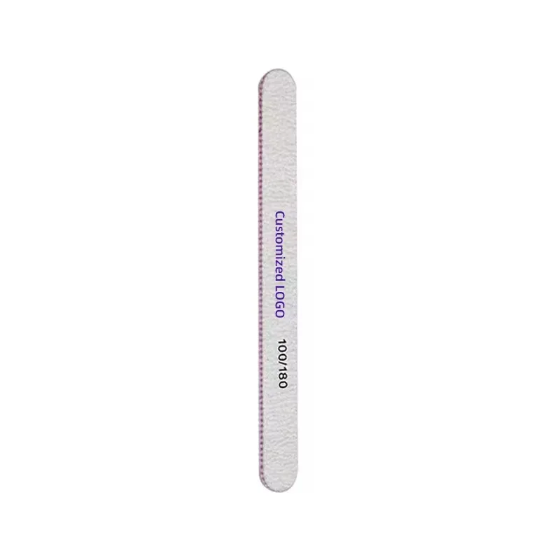 Professional Custom Printed Logo Double Side Disposable Rectangle Nail File 80/100/180 Grit Japan Sandpaper Nail File