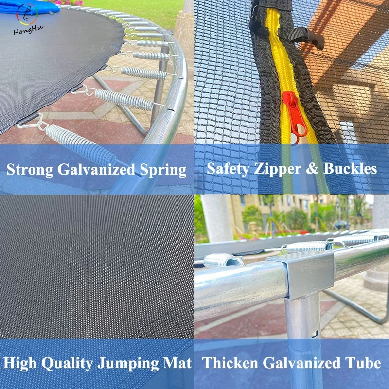 Профессиональный круглый Подземный коммерческий на земле для взрослых 14ft батут открытый 12ft с Корпусами