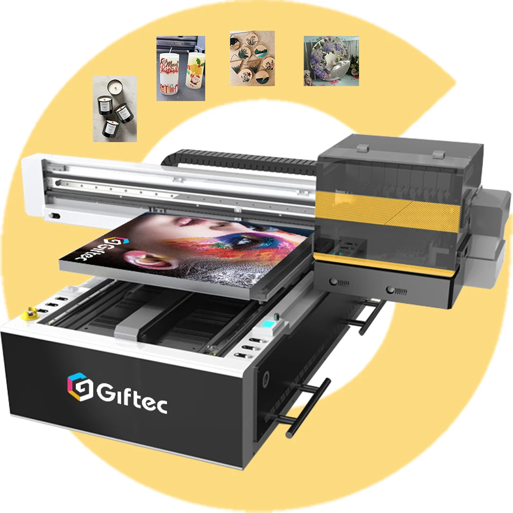 Giftec Многофункциональный УФ-принтер 9060 с двойной головкой I3200u1 A1 Автоматическая цифровая машина логотипом из золотой фольги