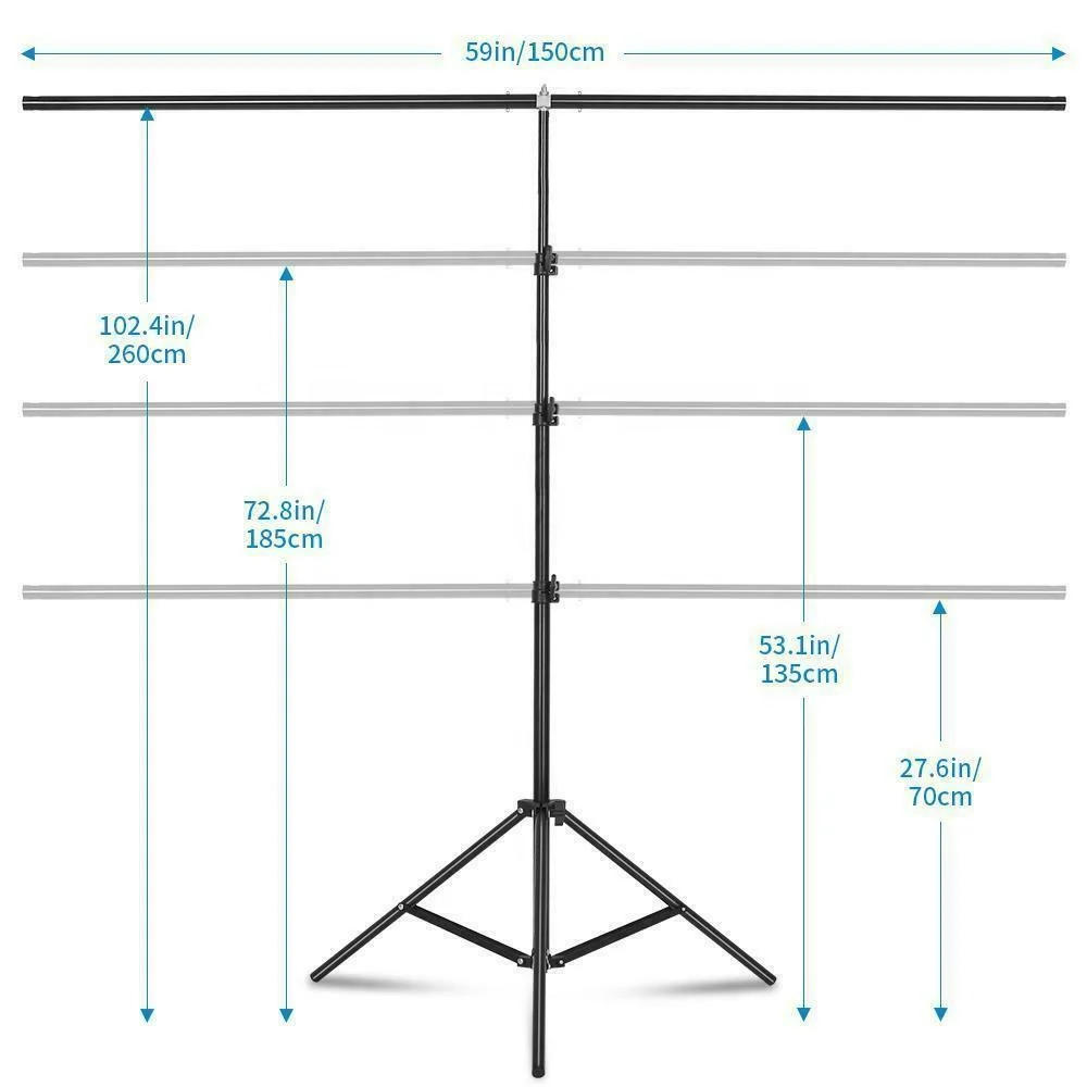 T-Shape Single Backdrop Stand Background Stand Photo Studio Lightweight Backdrop Stand