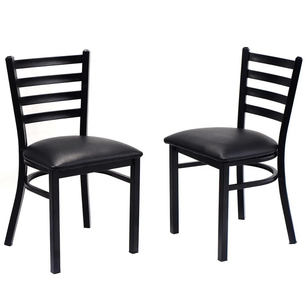 Restaurant bistro cafe shop black wrought dining chair iron