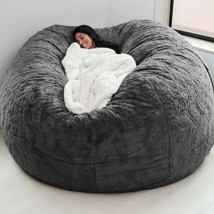Factory Custom Made Giant Sofa Bean Bag Bed Soft Comfortable Giant Round Circular Sofa Bed