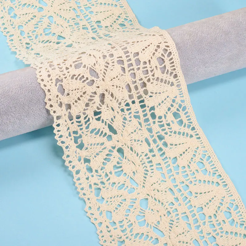 Wholesale Cotton Lace Crochet Ribbon Lace Width 12cm Lace Trim Edging Wedding 2023