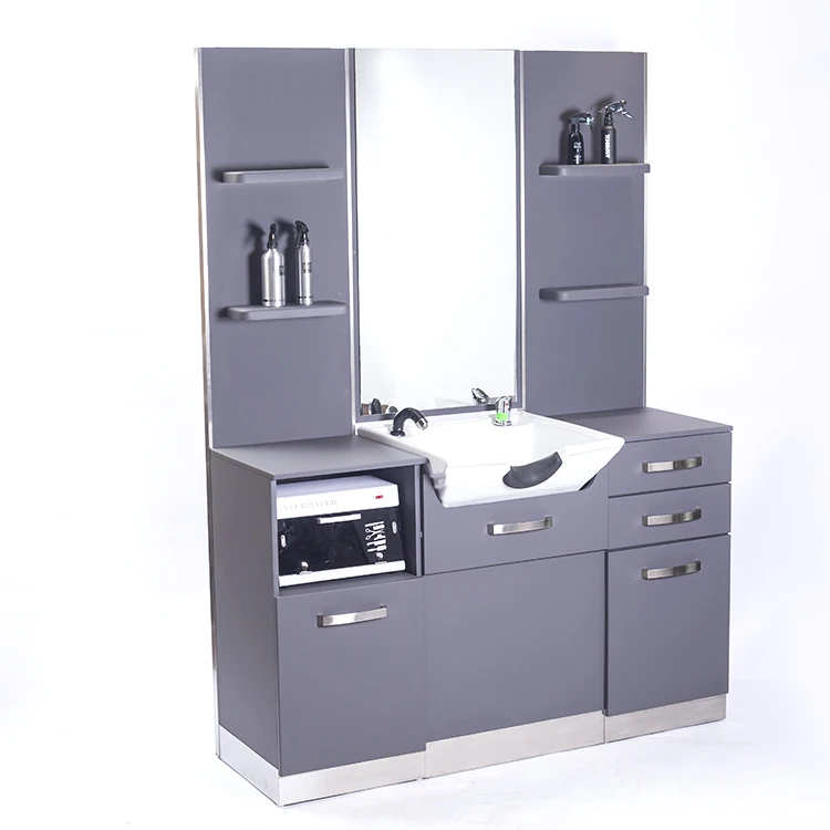 Fashionable style single sided beauty salon mirror hair salon barber  mirror station