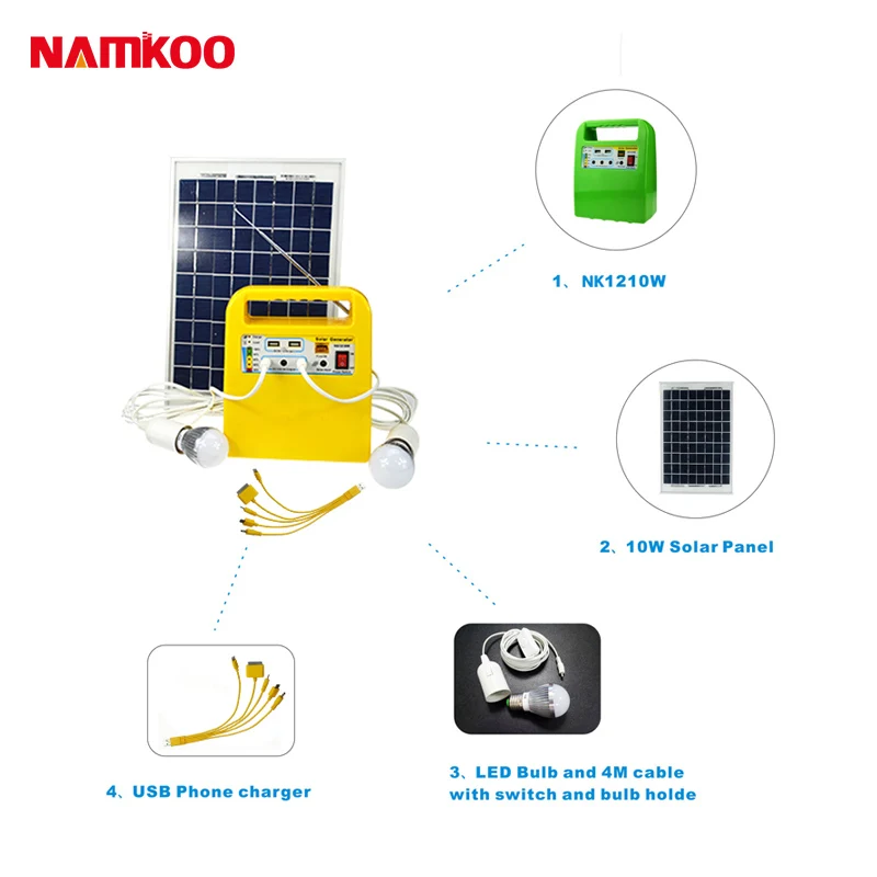 Portable outdoor  mini solar power lighting system kits for home