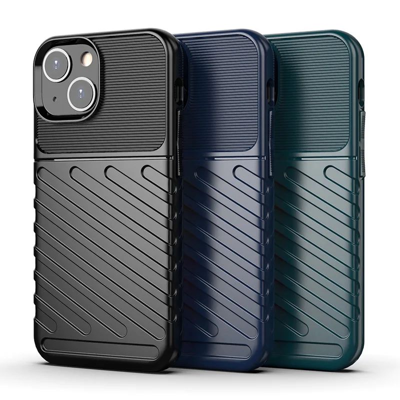 Durable Non-slip Shockproof All-inclusive Striped Tpu Soft Case For Iphone 15 Pro 14 Pro Max 13 Mini