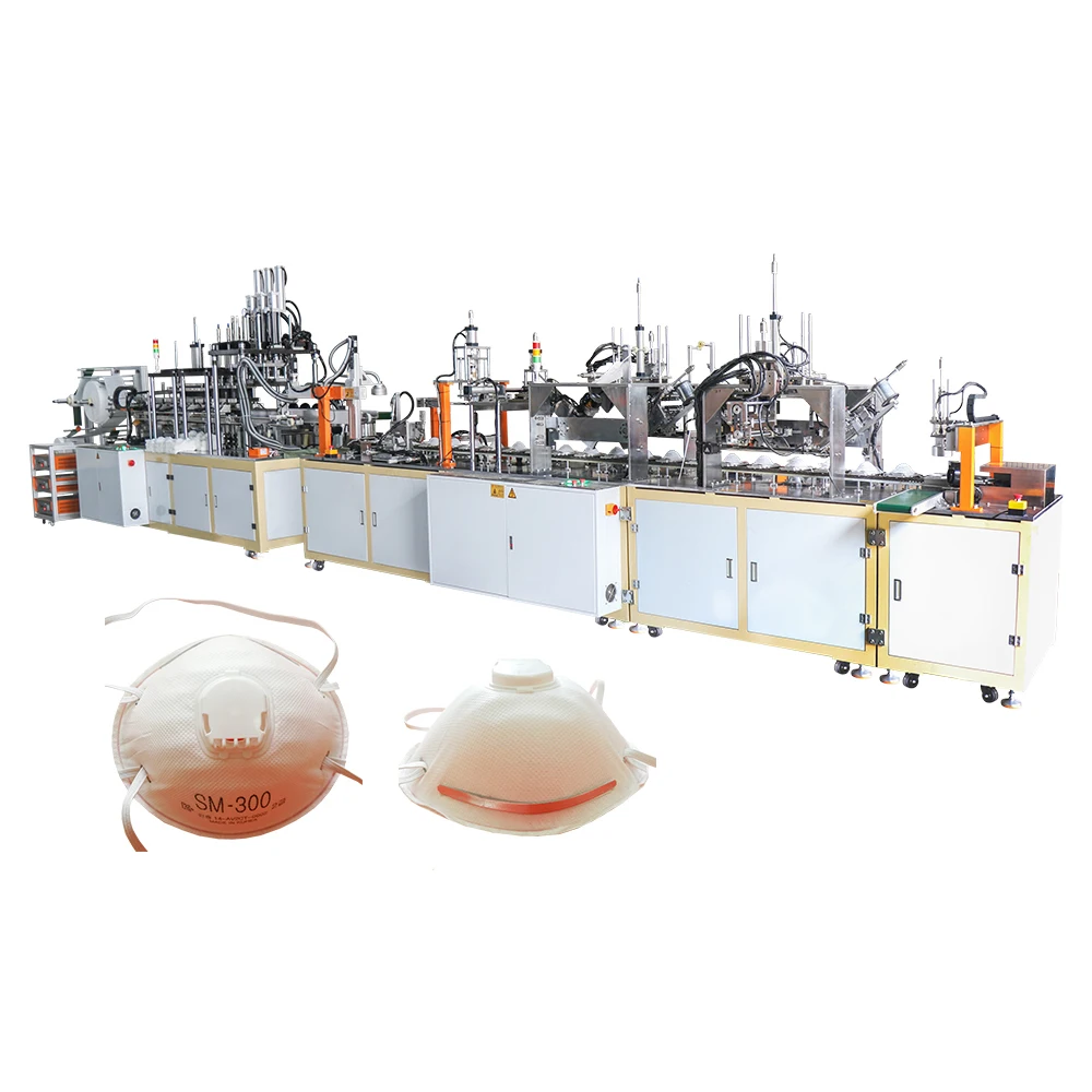 Fully automatic Surgical Protective N95 cup Mask Production Machine ear strap nailing machine