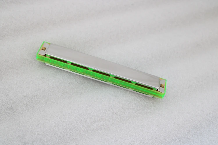 
Qimei Stainless Steel 24 Hole Double Sided Harmonica Polyphonic C G Diatonic Harmonica Musical Instrument For Beginner 