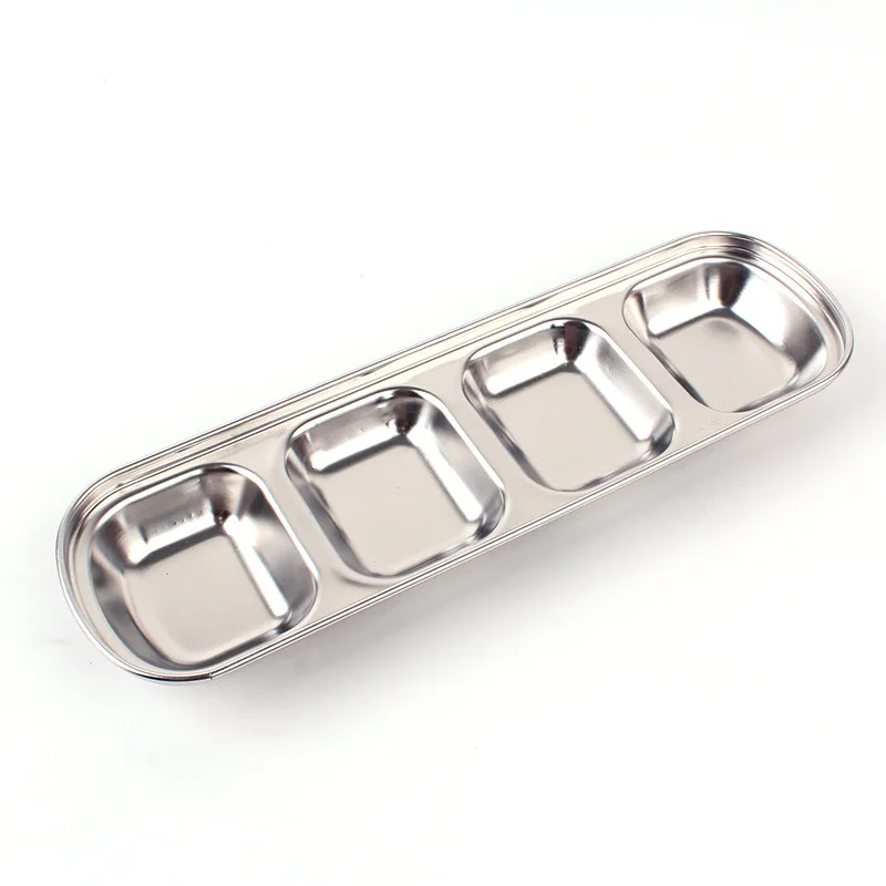 304 Stainless Steel BBQ Pepper Roast Meat Sauce Dishes Bowl Separate Sushi Vinegar Soy Plates Tableware Food Seasoning Tray
