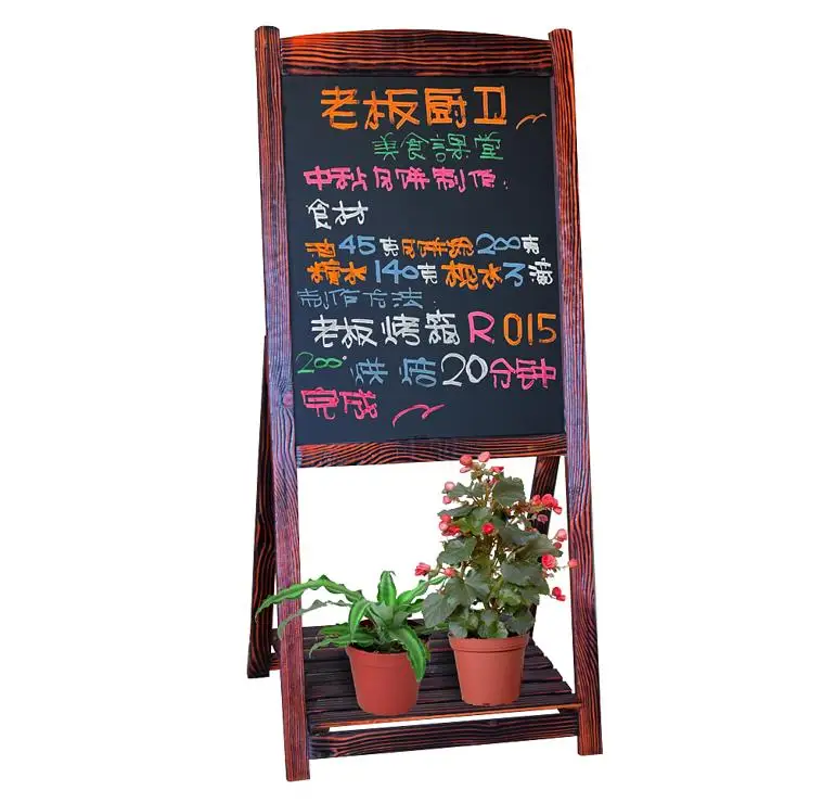 
Menu chalk board with flower holder; Superior blackboard surface made for chalk and marker writing; Flower holder at the botom 
