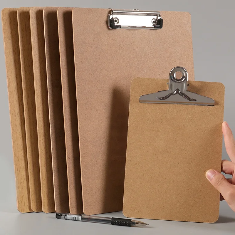 Folders Custom Logo Sturdy A4 A5 Brown Color MDF Clipboard with Hanging Hook