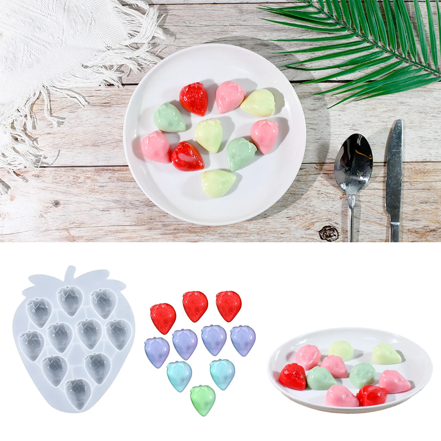 diy glue mold 10 strawberry baking silicone mold chocolate chip cookie mold