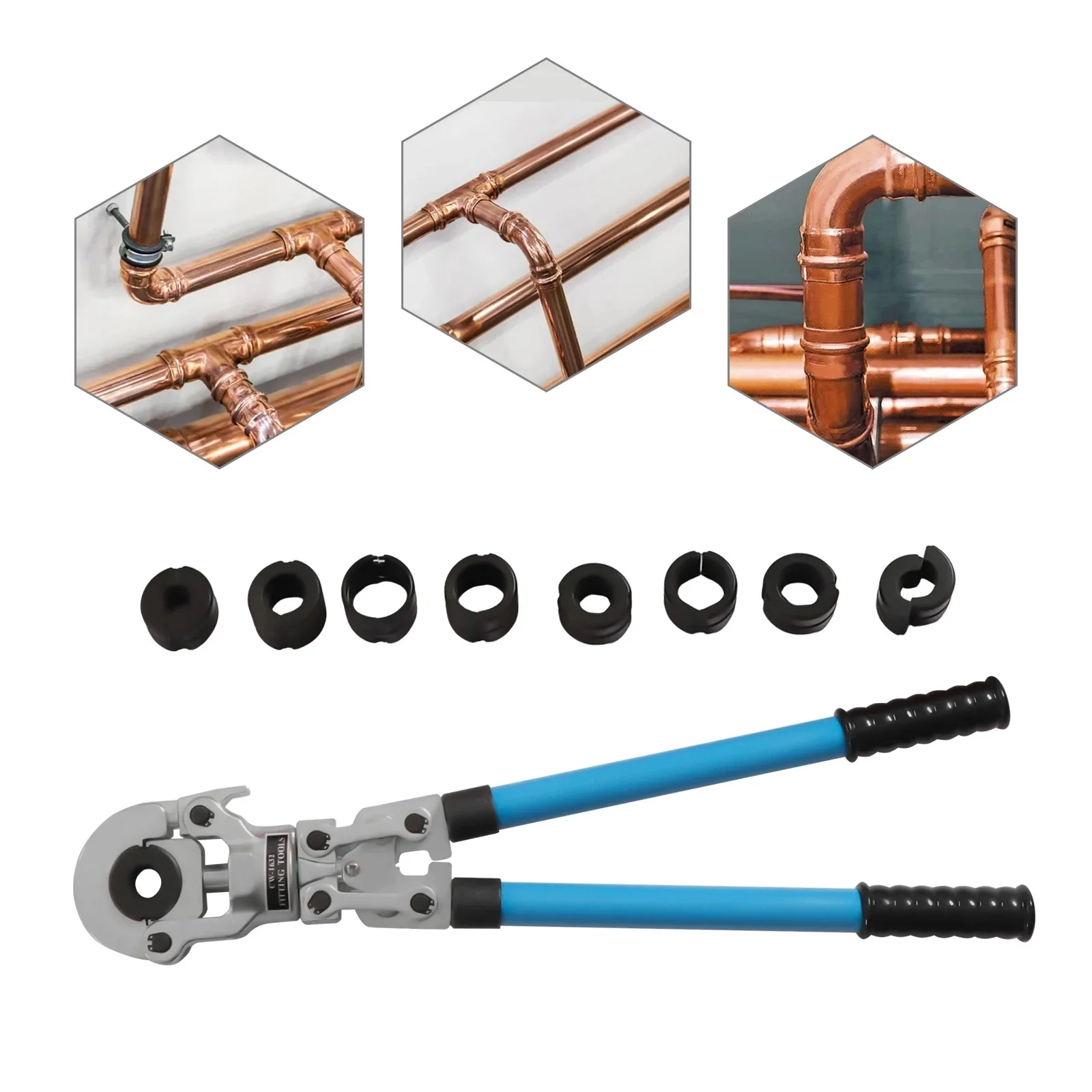 Manual Copper Tube Pipe Fittings Crimping Tool Set ProPress plumber tools With TH Profile Dies Profile 16 20 25 32 HVAC Systems