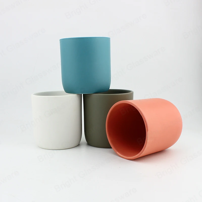 China Factory Custom Ceramic Jar for Candle Ceramic Candle Holder Empty Ceramic Jar