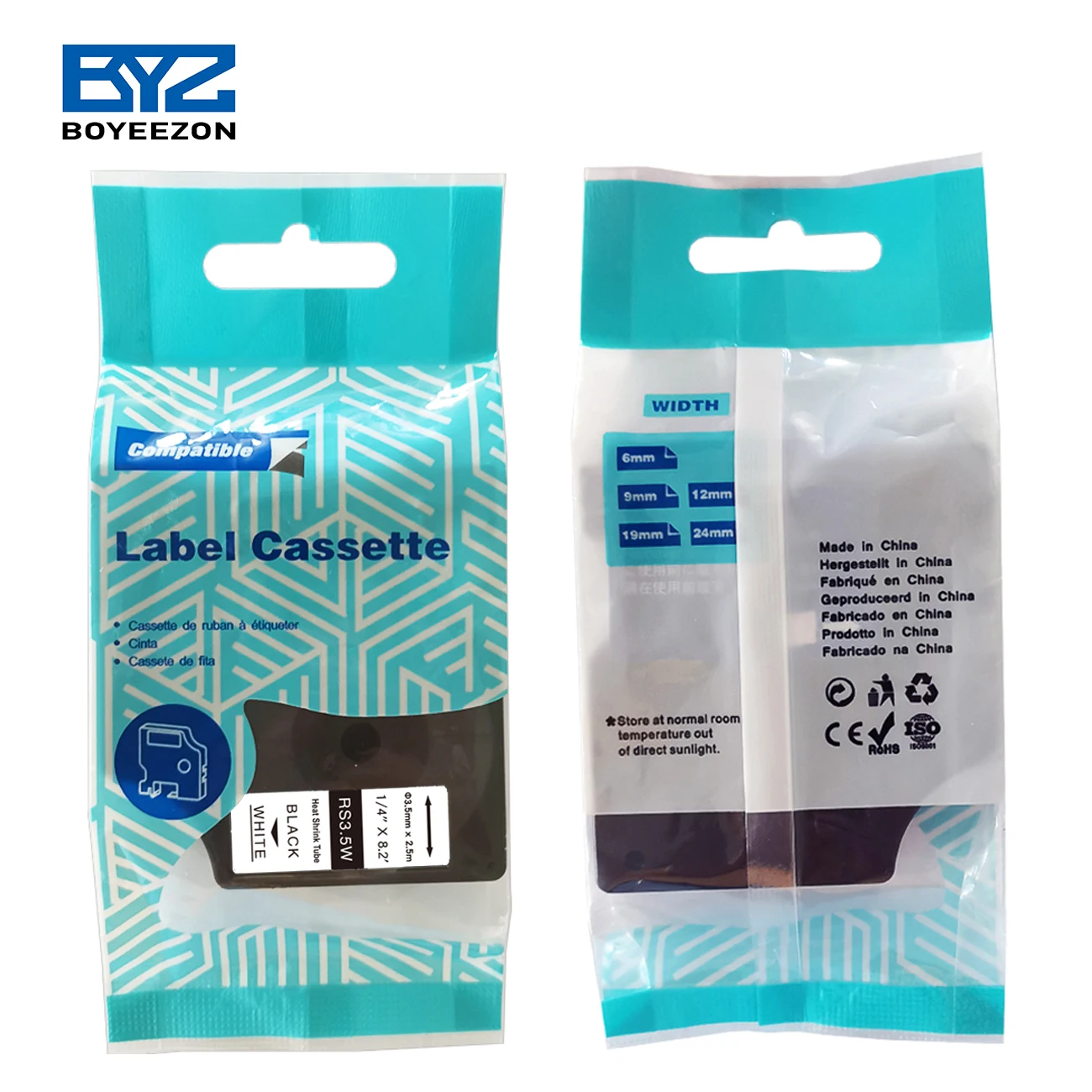 New arrivals RS3.5W Diameter 3.5mm dymo tape 2.5m heat shrink label tape use for cable market