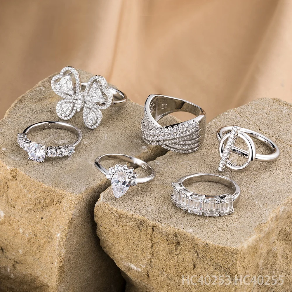 Women S925 Jewelry Zircon Wedding Engagement Cubic Zirconia 925 Sterling Silver Rings