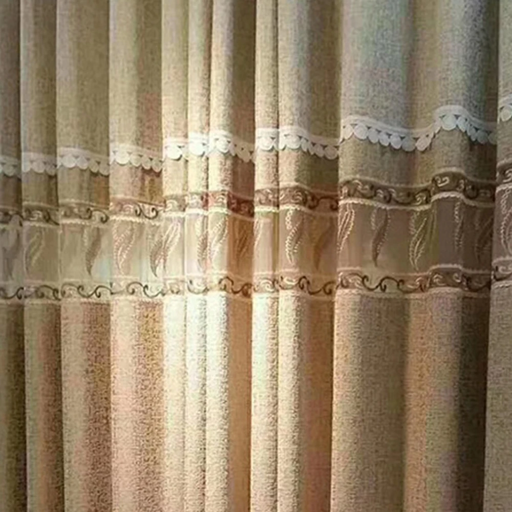 New Simple Elegant Stitching Blue Curtains Luxury Jacquard Design Curtains for Living Room Bedroom Home Textiles
