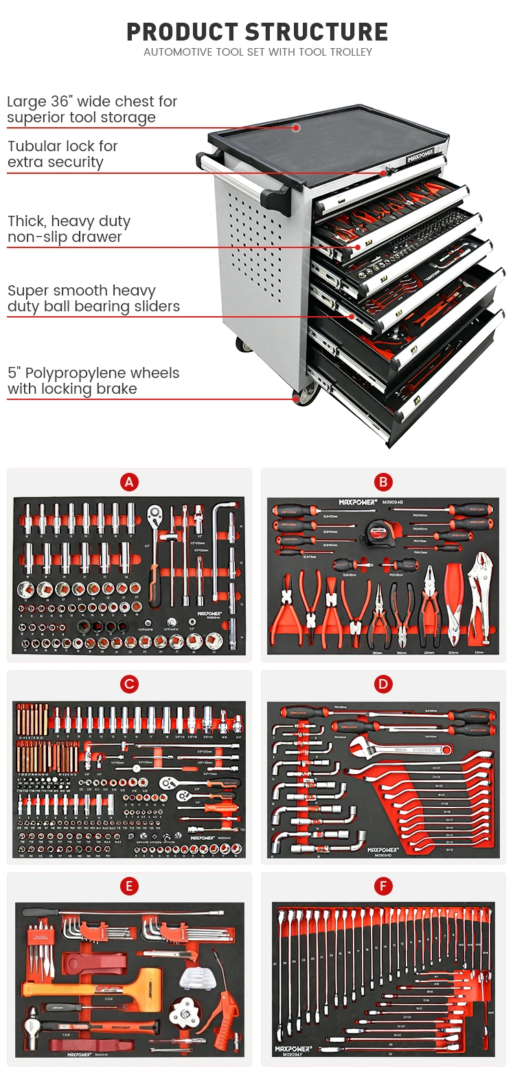 MAXPOWER branded tool kits mechanic tooling 368pcs piece mechanic tool set