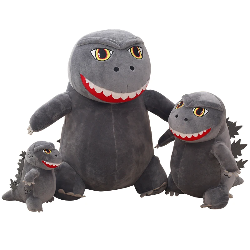Creative new design black funny dinosaur plush stuffed godzilla toy for gifts