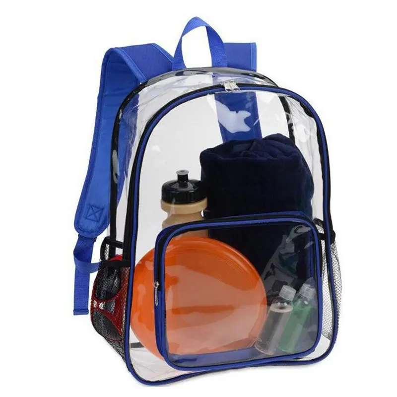 Plastic waterproof transparent backpacks large capacity simple pvc bag