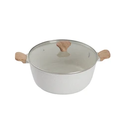 Non Stick Dutch Oven with lid Granite Cooking Stock Pot Casserole Dish Cookware