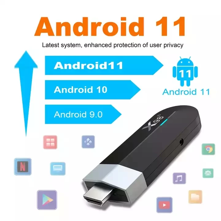 Android 11 TV Box X98S500 S905Y4 New Chip 2G 4G 16G 32G TV Stick Dongle 2.5G+5G Dual WIFI BlueT Smart Set Top Box Media Player