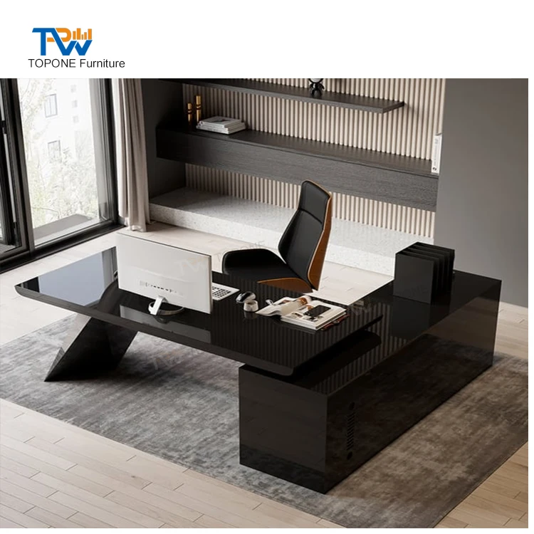 High quality new design unique small size white lacquer staff computer office desk