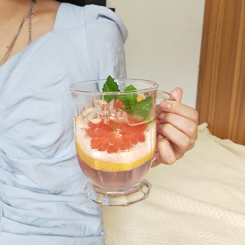 BCnmviku Large Insulated Coffee Cups Premium Barium Crown Glass Cup For Tea Latte Espresso Juice Water Christmas New Year Gift