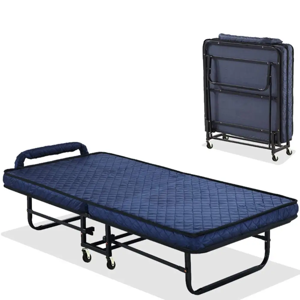 Single Folding Bed with Mattress Portable Sofa Beds for Adults with Luxurious Memory Foam Mattress and Super Sturdy Fra