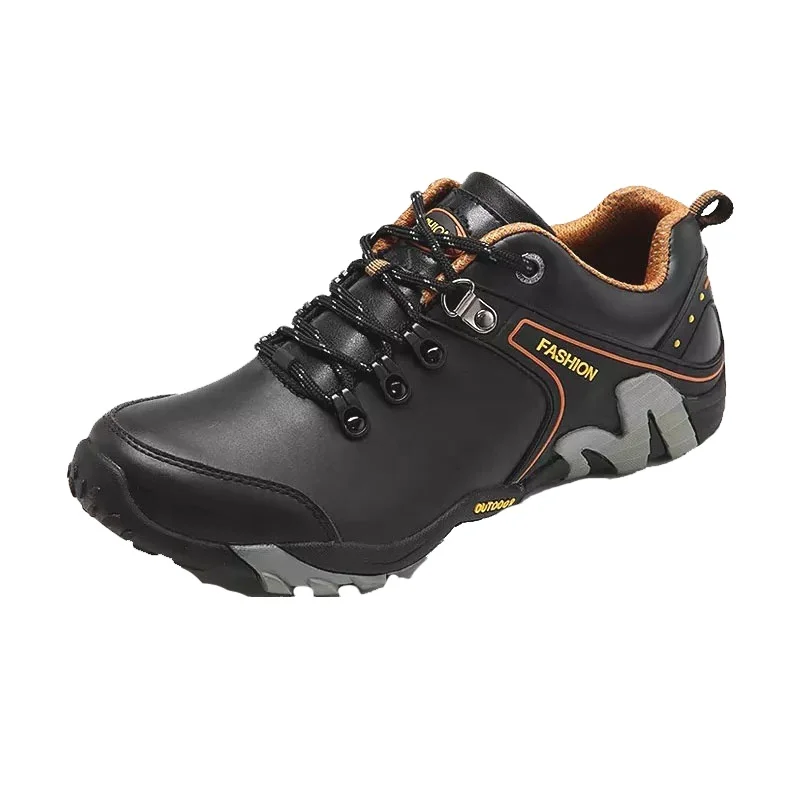dropshipping outdoor sport shoes men genuine leather climbing hiking trekking  fashion sneakers jogging  men shoes