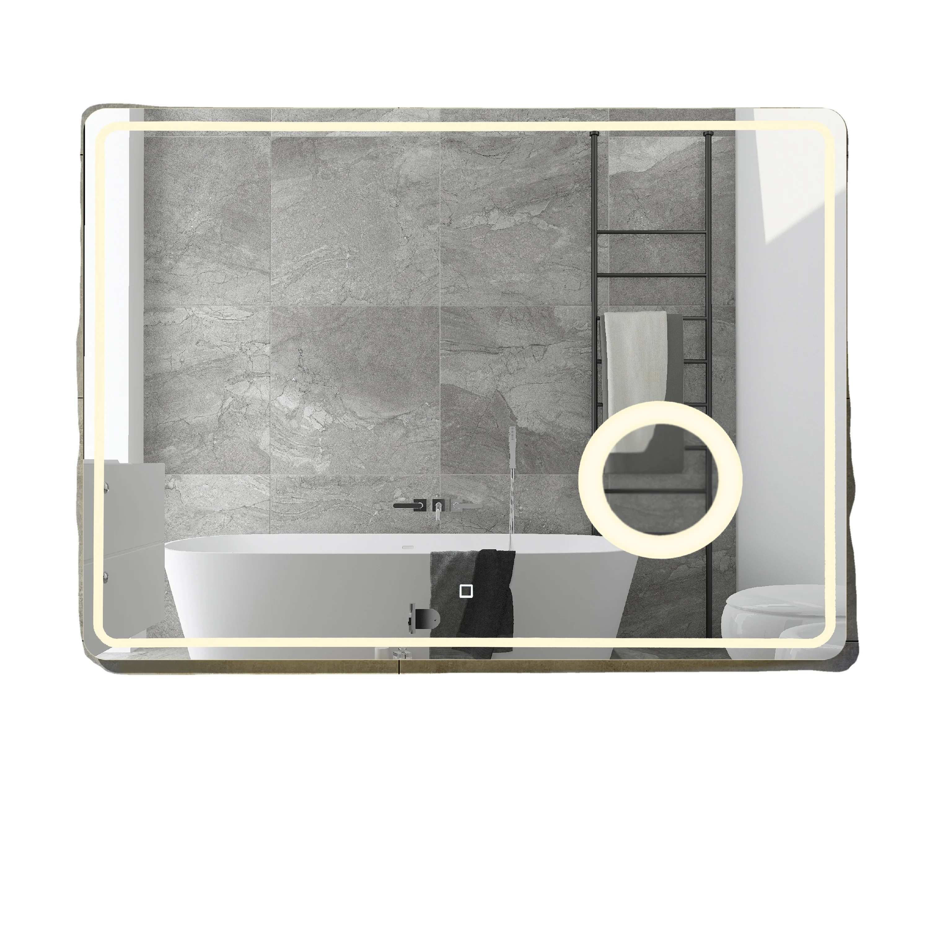 illuminated mirror bathroom led mirror with clock display