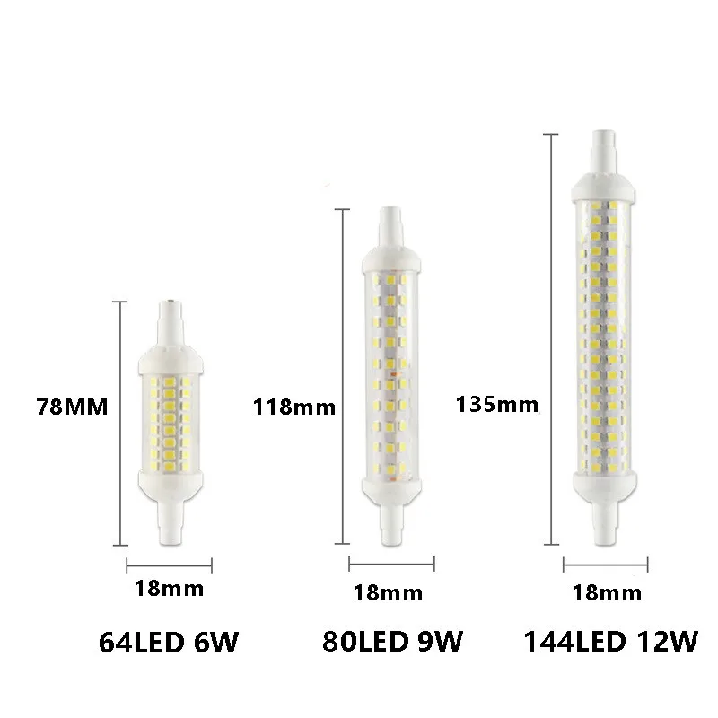 Керамическая R7S 2835 SMD 78 мм 118 с регулируемой яркостью Светодиодная энергосберегающая лампа замена галогенная от производителя