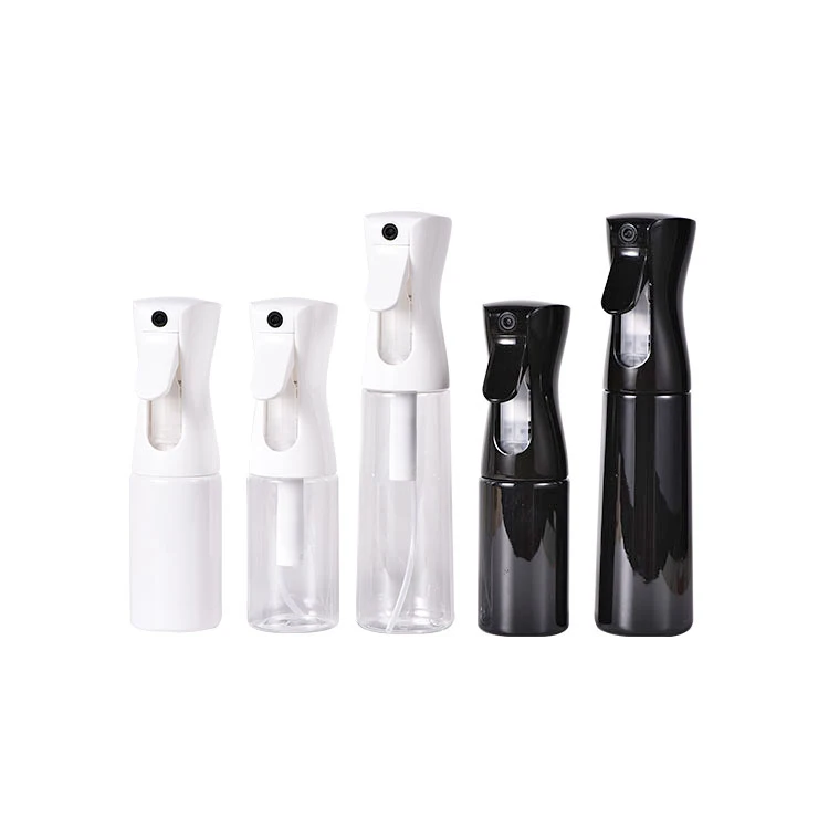 High Quality Luxury Reusable 200/300/500ml White And Black High Pressure Continuous Mist PET Spray Bottle