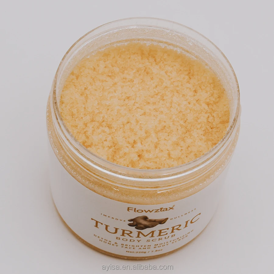 Private Label Exfoliating Tumeric Scrub Face Skin Brightening Vegan Organic natural Turmeric Body Sugar Scrub