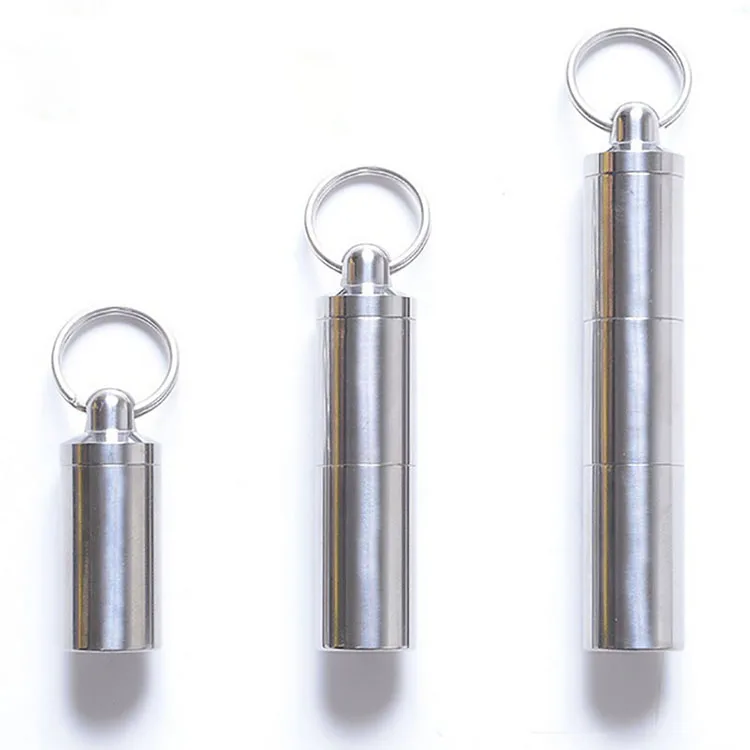 factory price of Titanium Waterproof Capsule Pill Cases Container emergency Capsule Pill Seal Case EDC