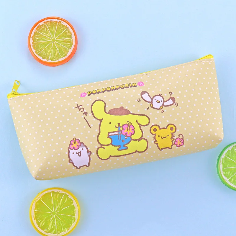 Factory New Cartoon Sanrioo Pencil Box Single Layer Pu Leather School Pencil Case Stationery Storage Bag